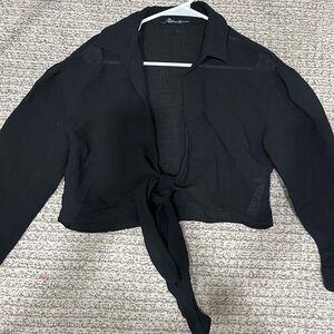 Zara black collared crop jacket-great condition